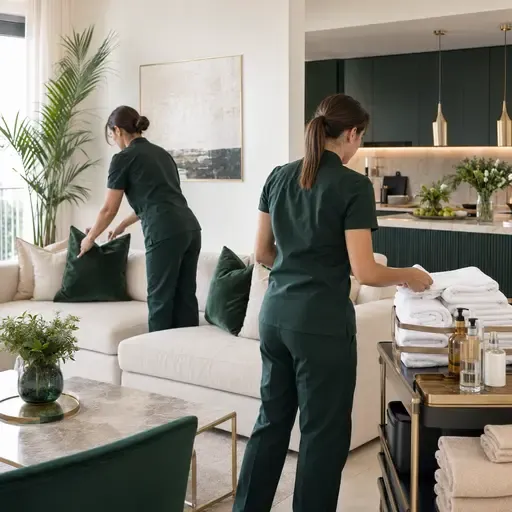 Housekeeping team ready to clean