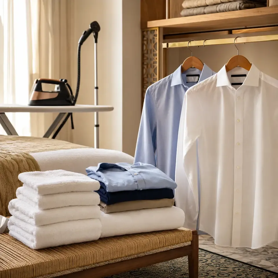 Neatly folded fresh laundry